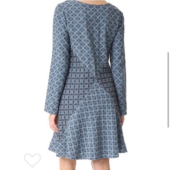 Ace & Jig Court Blue Jacquard Patterned Long Sleeve Dress - Picture 3 of 8